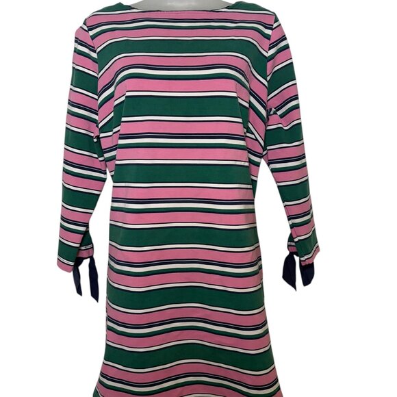 Draper James x Eloquii Striped Cutout Sleeve Tie Mini Dress Size 18/20 - Picture 3 of 5